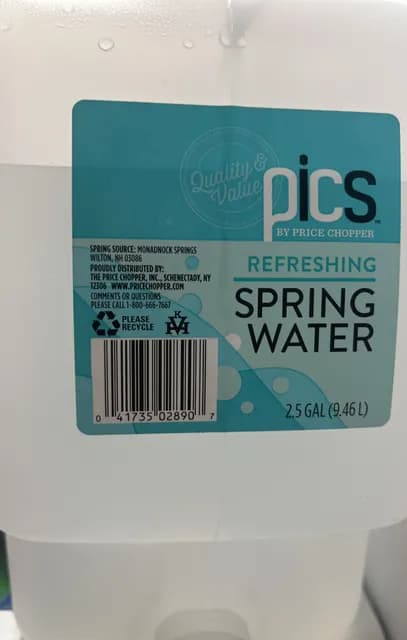 Price Chopper Pics Spring Water