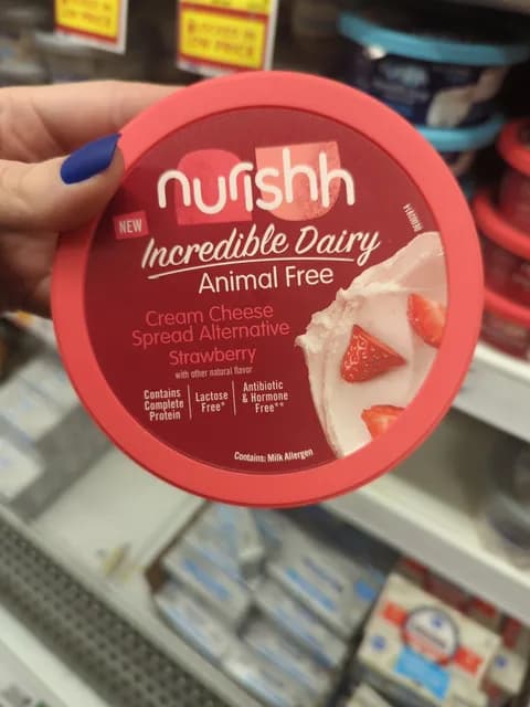 Nurishh Incredible Dairy Animal Free Strawberry Cream Cheese Spread Alternative