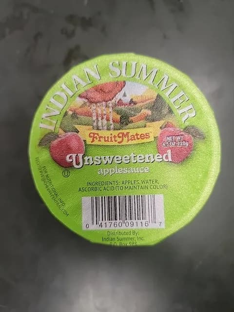 Indian Summer Fruit Mates Unsweetened Applesauce