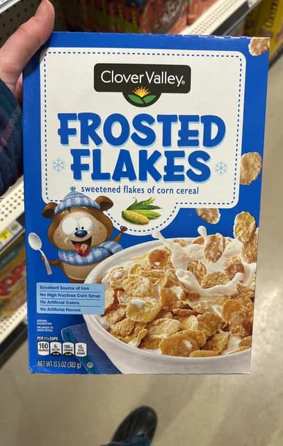 Clover Valley Frosted Flakes Sweetened Flakes Of Corn Cereal