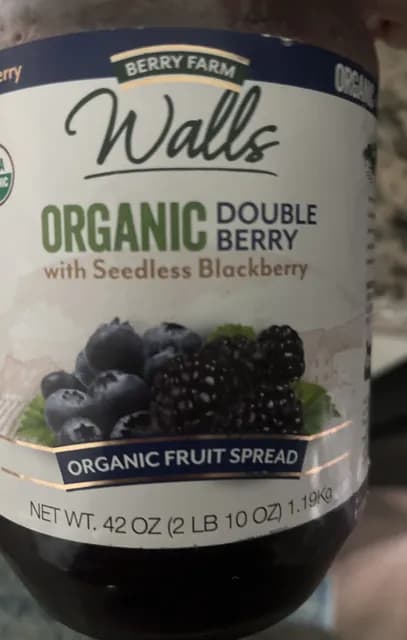 Walls Berry Farm Organic Double Berry With Seedless Blackberry Fruit Spread