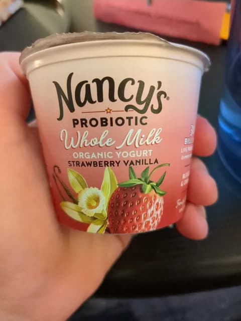 Nancy'S Probiotic Strawberry Vanilla Whole Milk Organic Yogurt