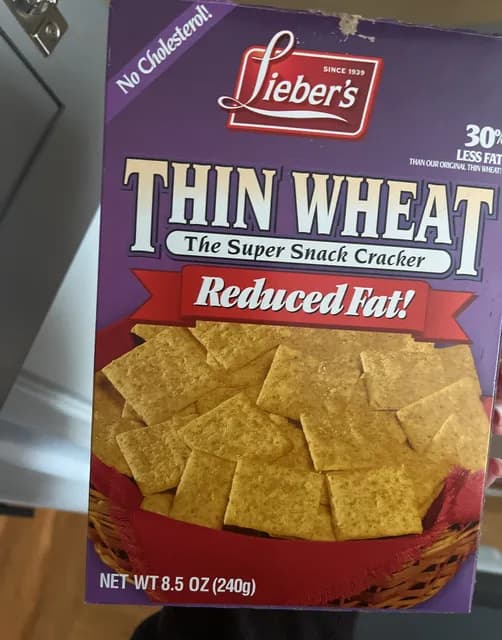 Lieber'S Thin Wheat The Super Snack Cracker Reduced Fat!