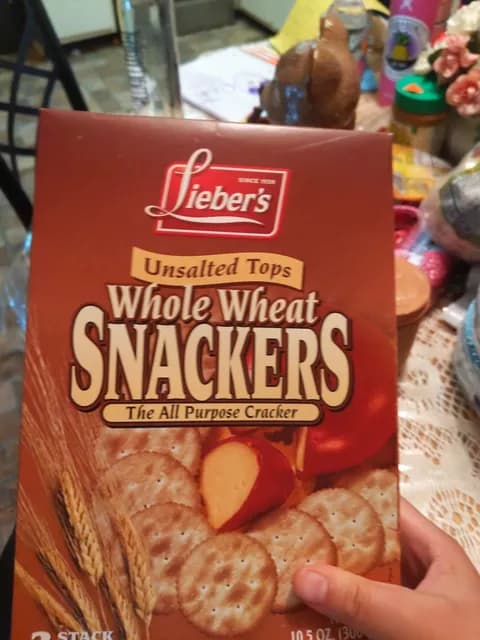 Lieber'S Unsalted Tops Whole Wheat Snackers The All Purpose Cracker
