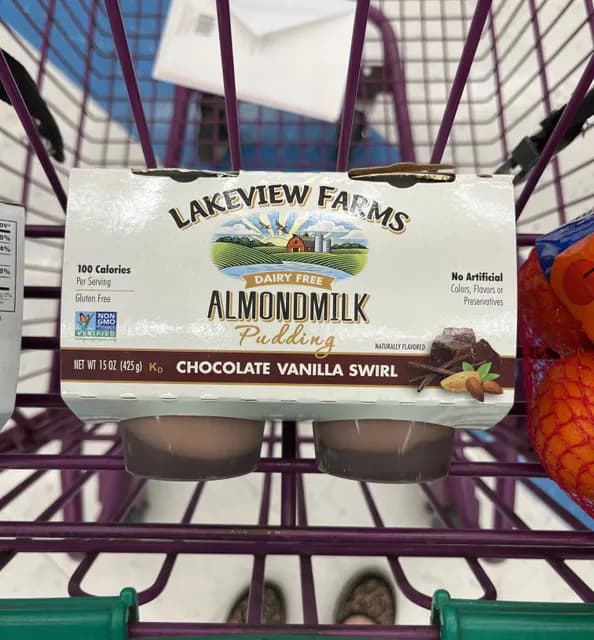 Lakeview Farms Dairy Free Almond Milk Pudding, Chocolate Vanilla Swirl