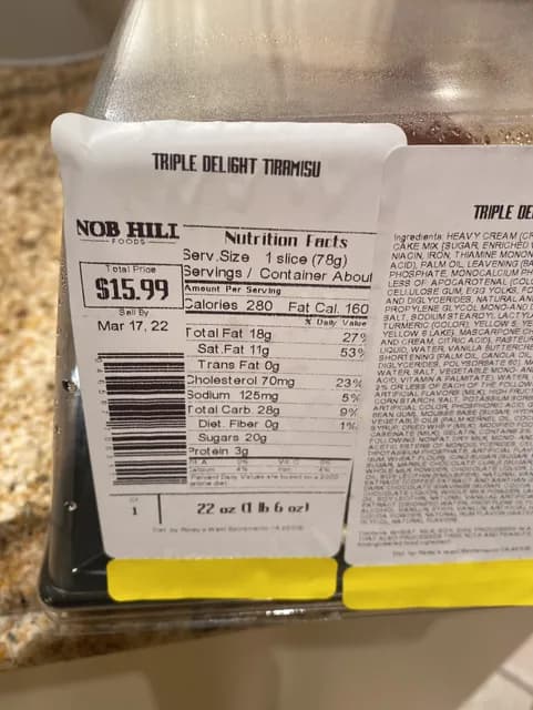 Nob Hill Foods Triple Delight Tiramisu