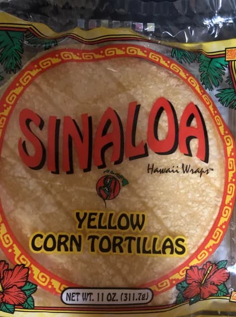 Sinaloa Hawaii Wraps Yellow Corn Tortillas