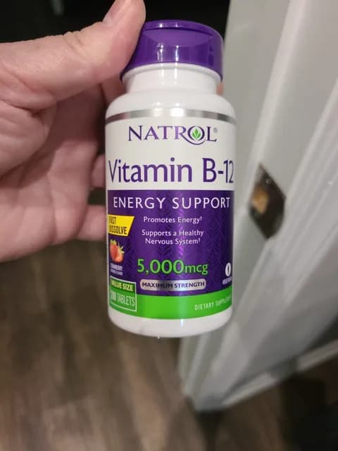 Natrol Vitamin B-12 Energy Support 5,000 Mcg Maximum Strength Strawberry
