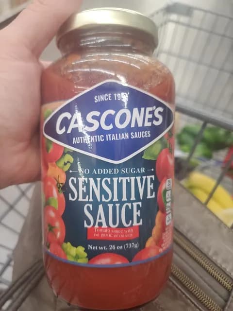 Cascone'S Authentic Sauces No Added Sugar Sensitive Sauce