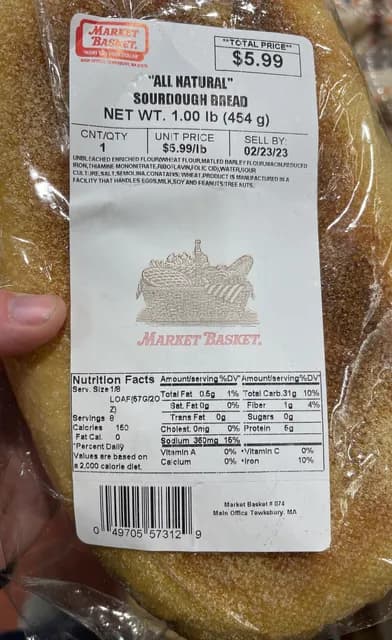 Market Basket All Natural Sourdough Bread