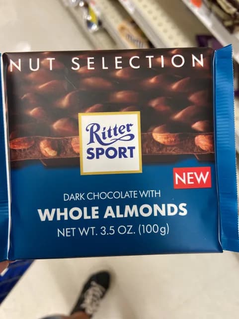 Ritter Sport Dark Chocolate With Whole Almonds