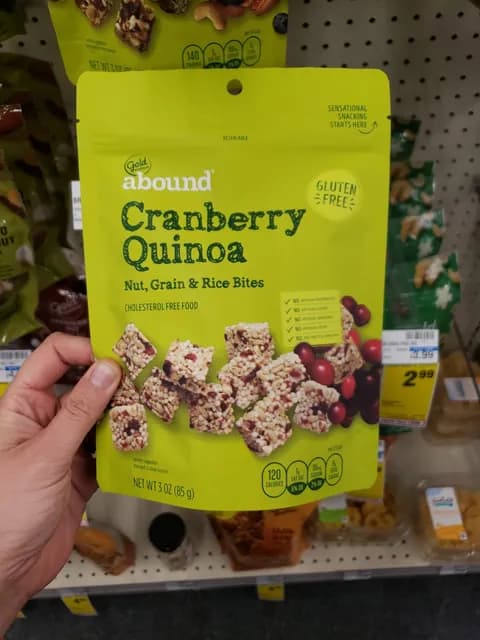 Gold Emblem Abound Gluten Free Cranberry Quinoa Nut, Grain & Rice Bites