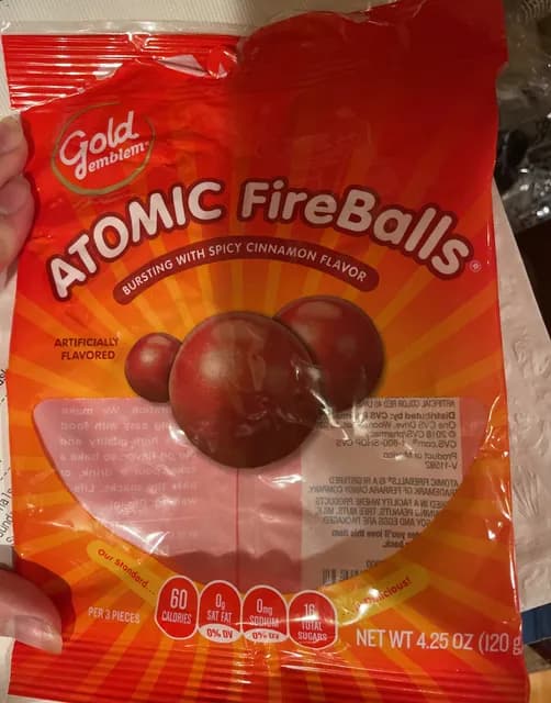 Gold Emblem Atomic Fireballs Bursting With Spicy Cinnamon Flavor