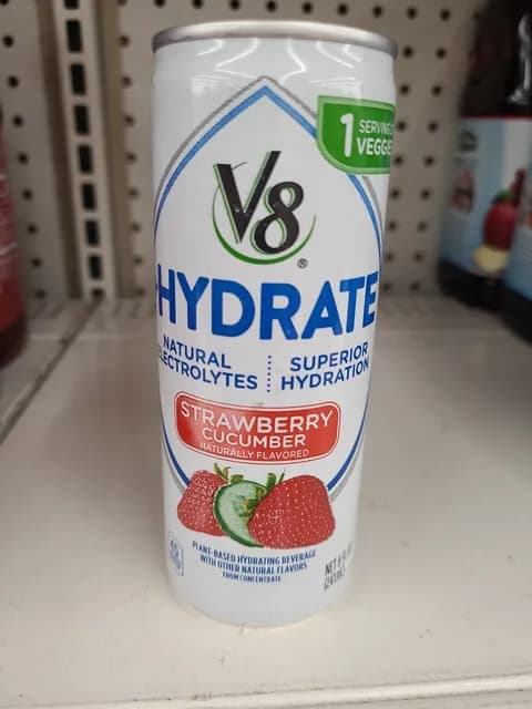 V8 +Hydrate Plant-Based Hydrating Beverage Strawberry Cucumber