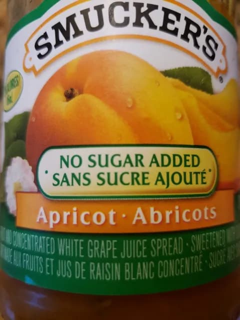 Smucker'S No Sugar Added Apricot And Concentrated White Grape Juice Spread