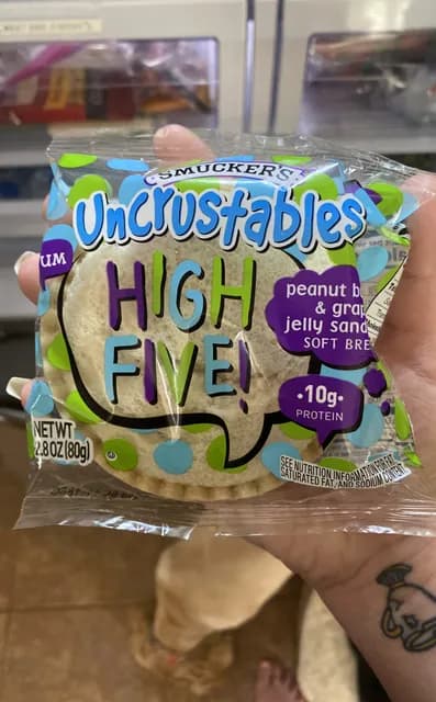 Is it Milk Free? Smucker’s Uncrustables High Five! Peanut Butter & Grape Jelly Sandwich