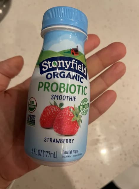 Stonyfield Organic Probiotic Strawberry Lowfat Yogurt Smoothie