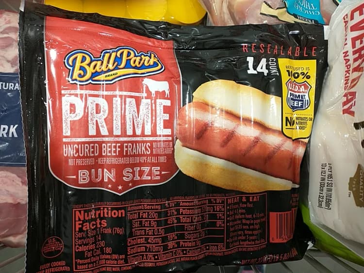 Ball Park Brand Prime Bun Size Uncured Beef Franks