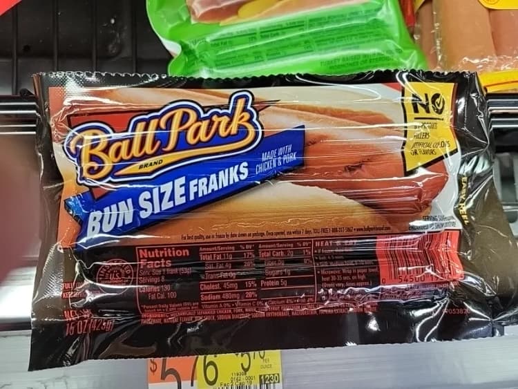 Ball Park Bun Size Franks Made With Chicken & Pork