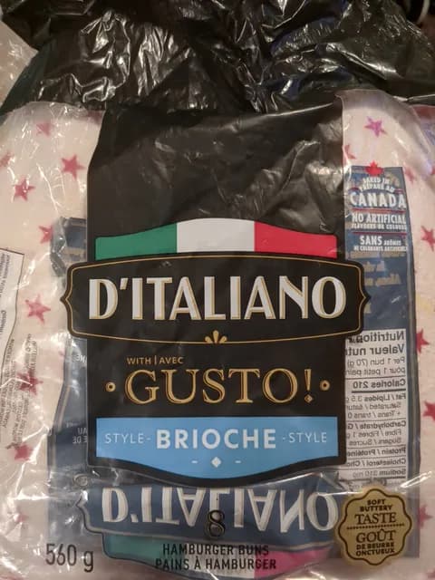 D'Italiano Gusto! Brioche Style Hamburger Buns