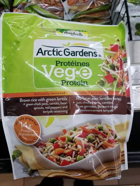 Arctic Gardens Veg-E Protein Delicately Seasoned Brown Rice With Green Lentils