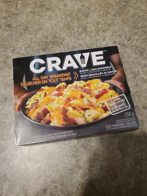 Crave Bacon & Egg Scramble With Cheddar Cheese All Day Breakfast