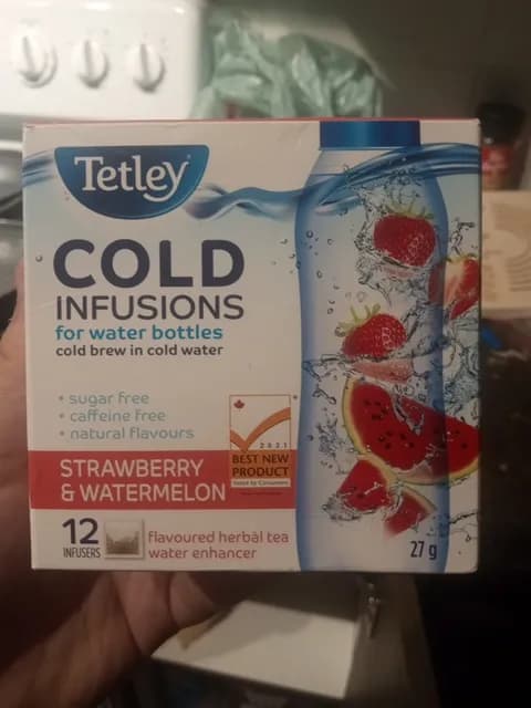 Tetley Cold Infusions Strawberry & Watermelon Herbal Tea Water Enhancer