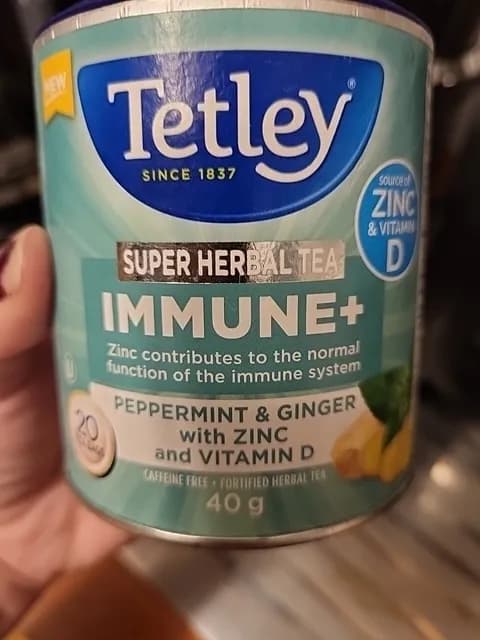 Tetley Super Herbal Tea Immune+ Peppermint & Ginger