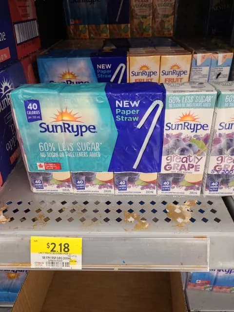 Sunrype 60% Less Sugar Greatly Grape Fruit Juice