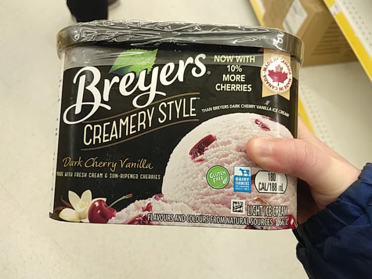 Breyers Creamery Style Dark Cherry Vanilla Light Ice Cream