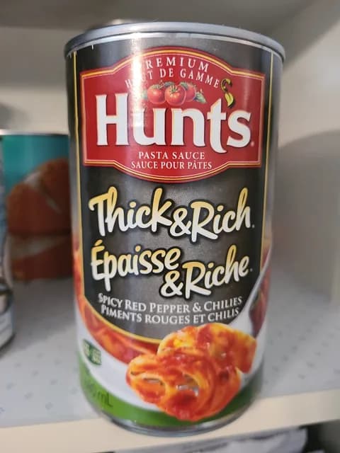 Hunts Pasta Sauce Thick & Rich Spicy Red Pepper & Chilies