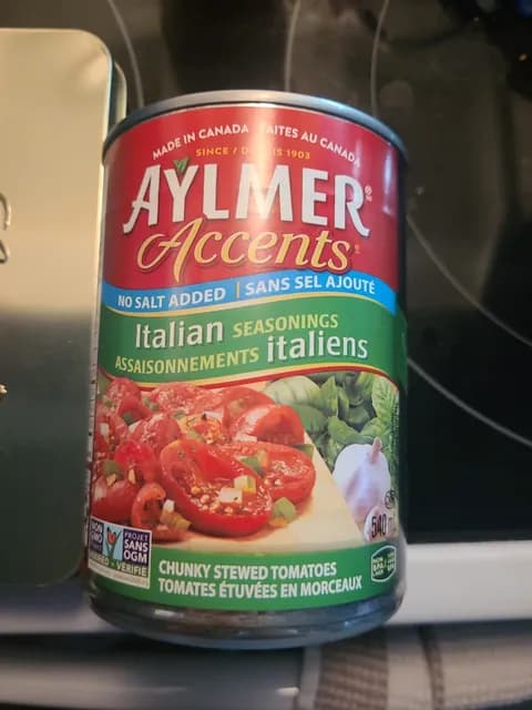 Aylmer Accents Italian Seasonings Chunky Stewed Tomatoes