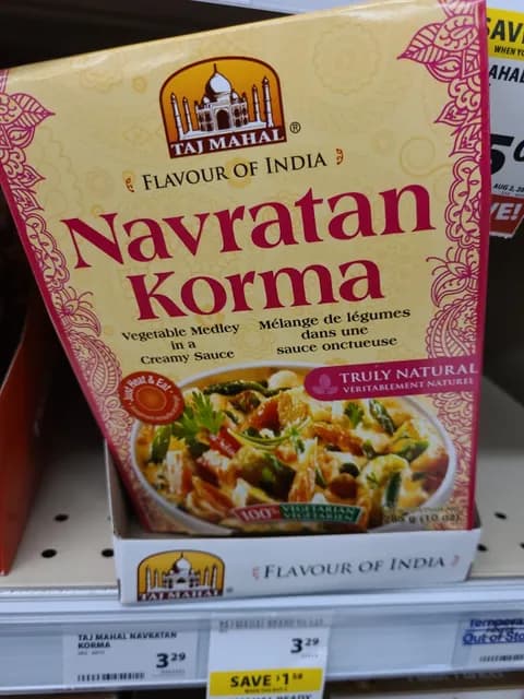 Taj Mahal Flavour Of India Navratan Korma