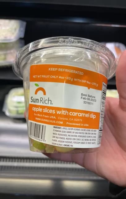 Sun Rich Apple Slices With Caramel Dip