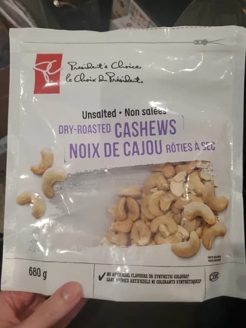 President'S Choice Unsalted Dry-Roasted Cashews