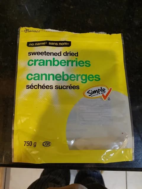 Noname Sans Nom Sweetened Dried Cranberries