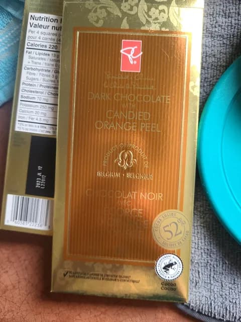 President'S Choice Dark Chocolate With Candied Orange Peel