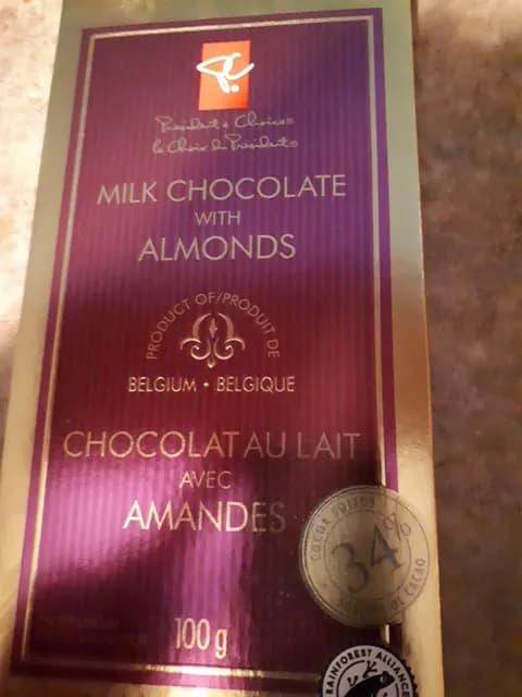 President'S Choice Milk Chocolate With Almonds
