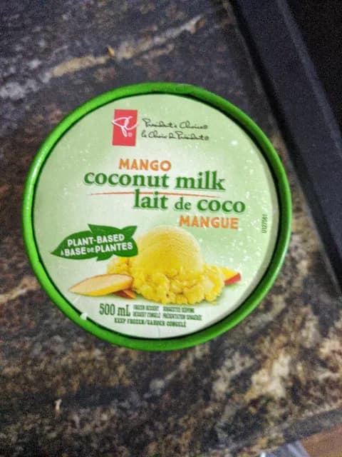 President'S Choice Plant Based Mango Coconut Milk  Dessert