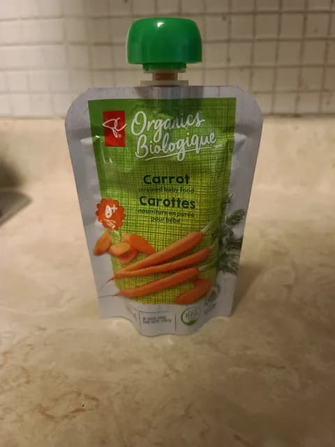 President'S Choice Organics Carrot Strained Baby Food