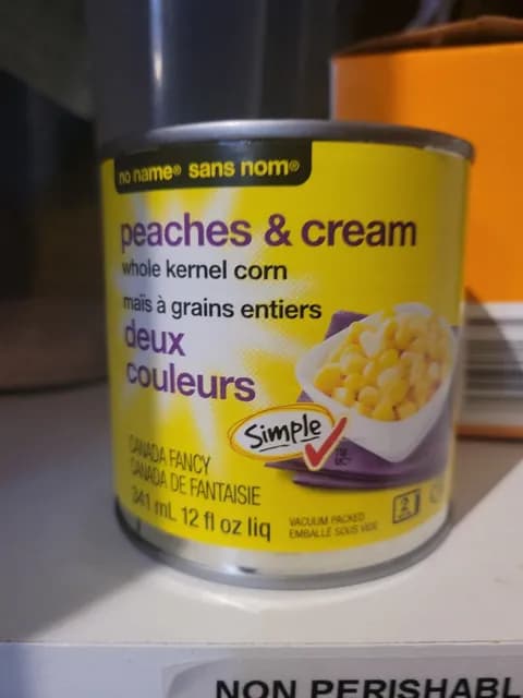 No Name Peaches & Cream Whole Kernel Corn