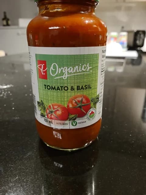 President'S Choice Organics Tomato & Basil Pasta Sauce
