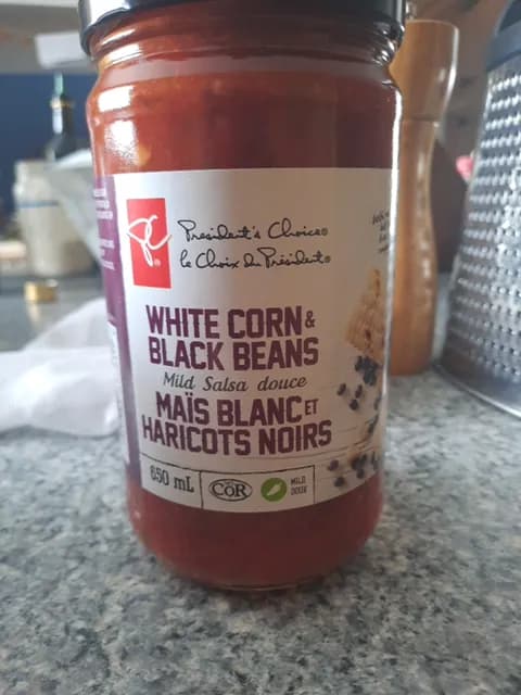 President'S Choice White Corn & Black Beans Mild Salsa