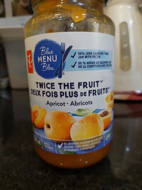 Pc Blue Menu Twice The Fruit Apricot Spread