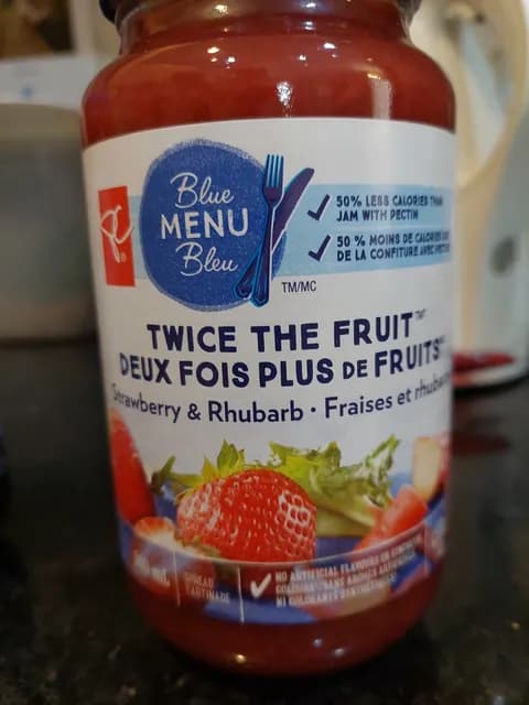 Pc Blue Menu Twice The Fruit Strawberry & Rhubarb Spread