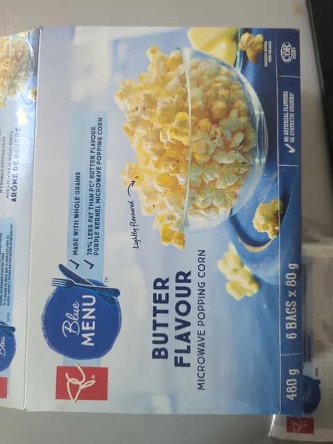 Pc Blue Menu Butter Flavour Microwave Popping Corn