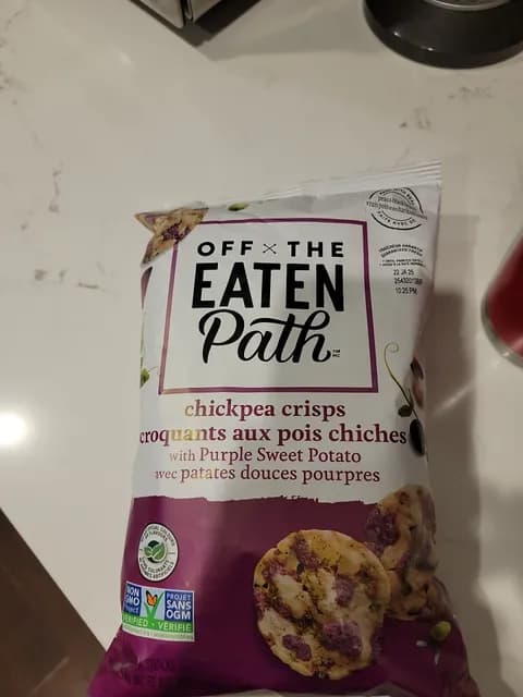 Off The Eaten Path Chickpea Crisps With Purple Sweet Potato