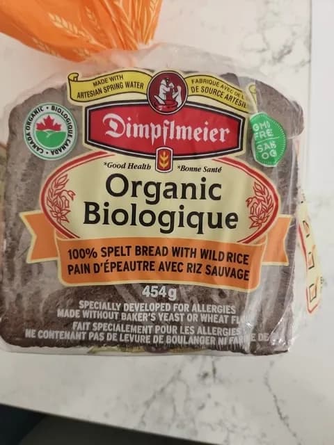 Dimpflmeier Organic 100% Spelt Bread With Wild Rice
