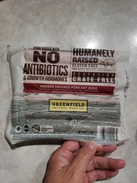Greenfield Natural Meat Co. Smoked Uncured Pork Hot Dogs