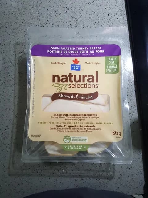 Maple Leaf Natural Selections Shaved Oven Roasted Turkey Breast
